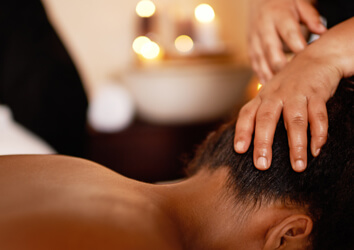 client receiving lymphatic massage at Fancys